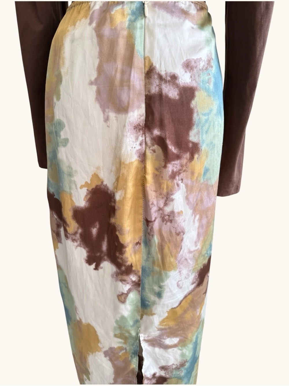 Fashion Nova Brown & Multi-Color Tie-Dye Maxi Skirt - Picture 4 of 6